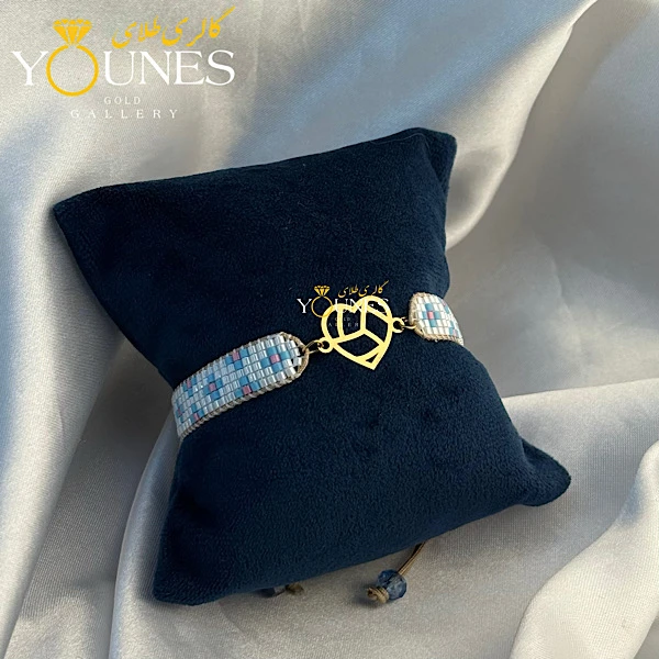 دستبند بند میوکی قلب لیزری طلا